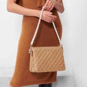 SOLD OUT! LIKE NEW MZ WALLACE Large Crosby Pippa in Natural Caramel with White